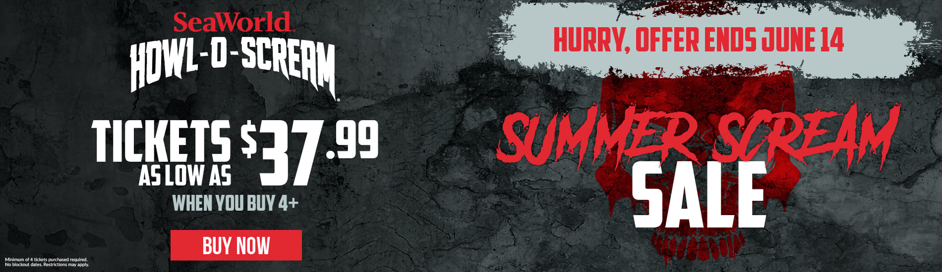 Summer Scream Sale: Tickets as low as $37.99 (when you buy 4+)