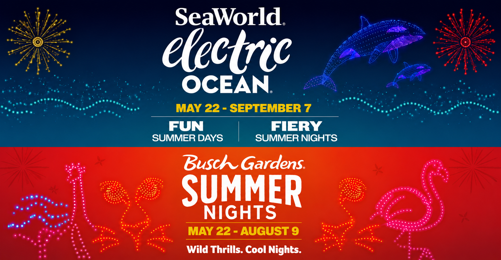 Summers at SeaWorld Orlando and Busch Gardens Tampa Bay