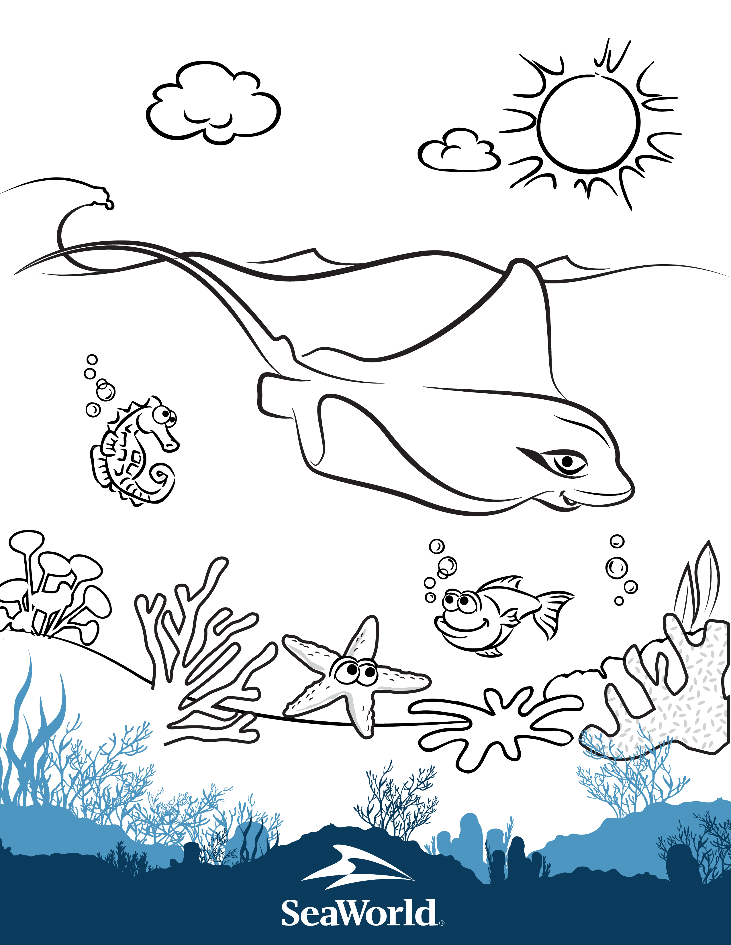 sea world logo coloring pages