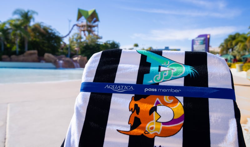 Beach towel with a towel band