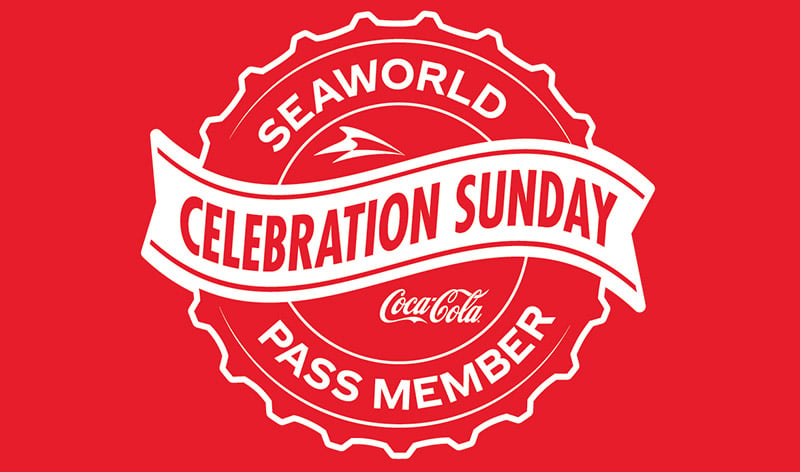 SeaWorld Pass Member Coca-Cola Celebration Sunday logo