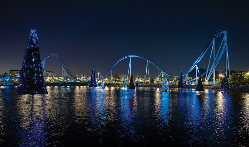 Coasters at SeaWorld Orlando's Christmas Celebration