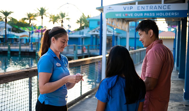 SeaWorld Orlando Guests at the VIP Entrance