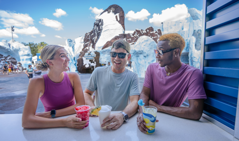 Three friends near Penguin Trek