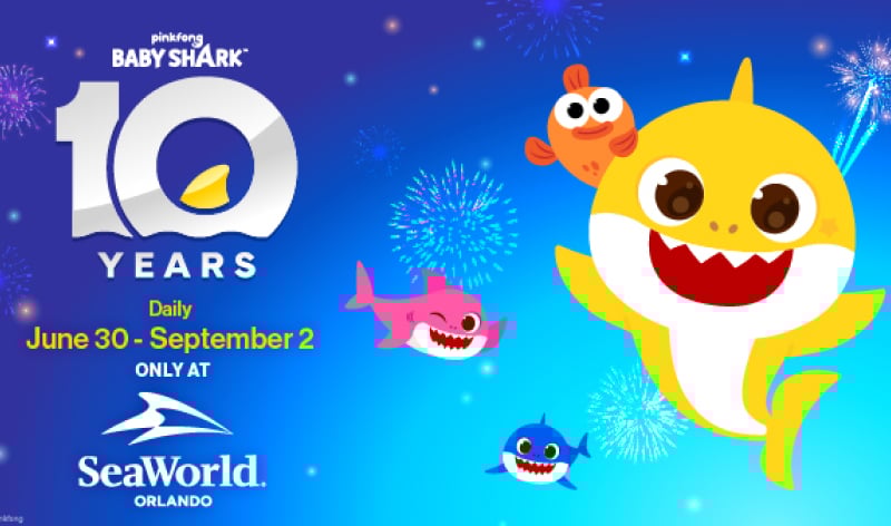 Baby Shark 10 Years Anniversay Logo
