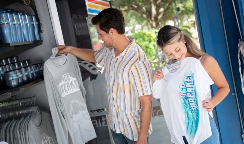 Two people shopping