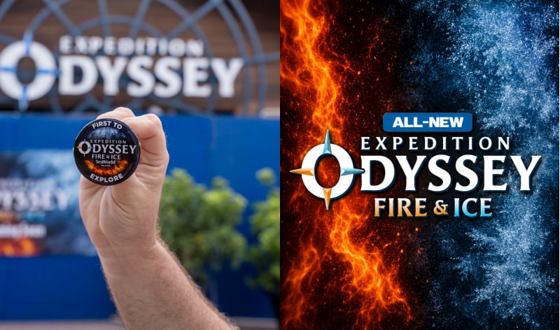 Expedition Odyssey Fire & Ice logo and button