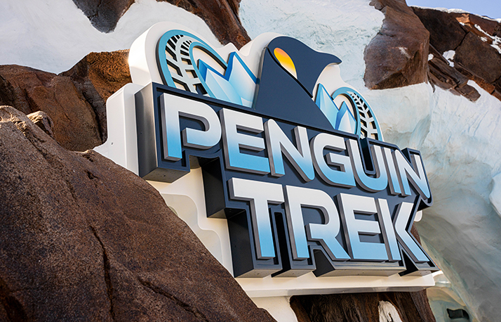 Penguin Trek attraction sign