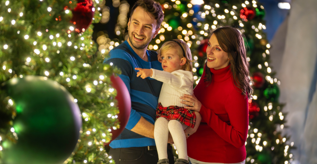 Family at Christmas Celebration at SeaWorld Orlando