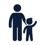 Child with adult icon