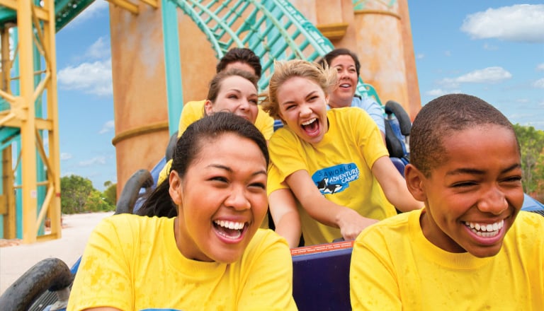 Campers on a roller coaster