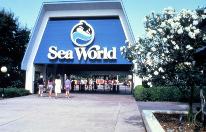 Vintage photo of SeaWorld Orlando entrance