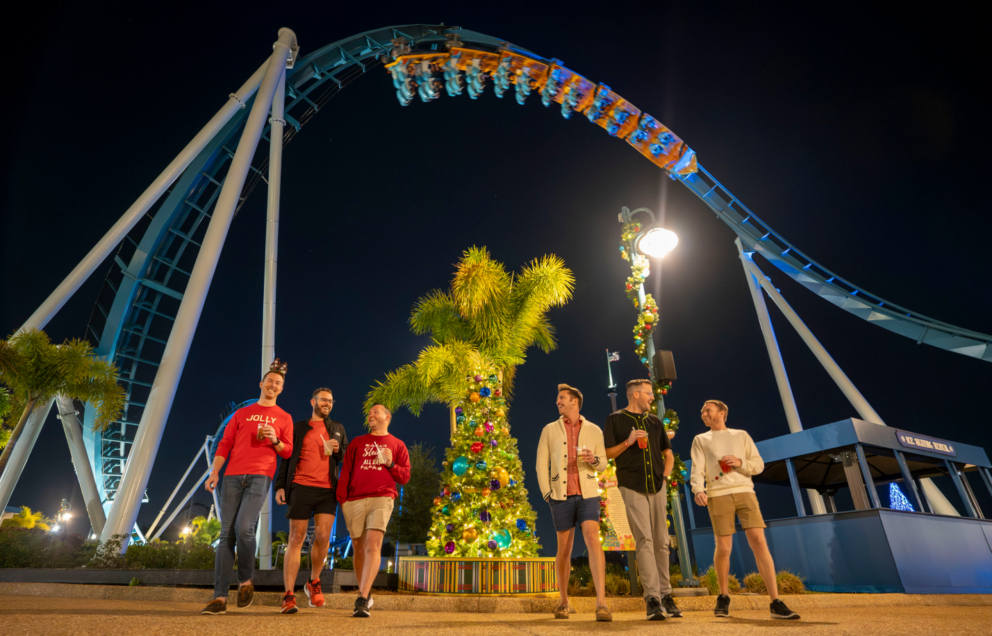 People attending Coasters After Dark at SeaWorld Orlando