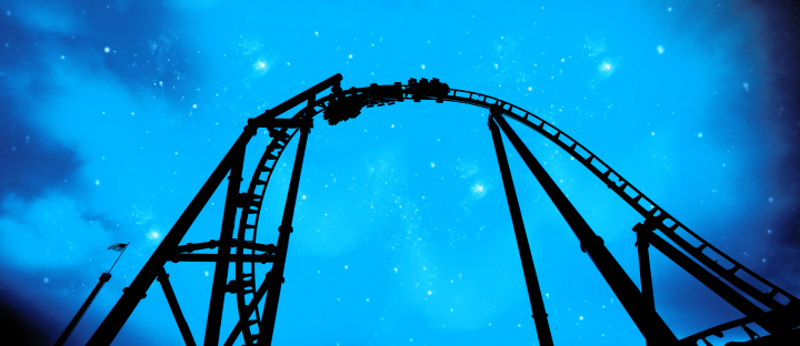 Coasters after dark.