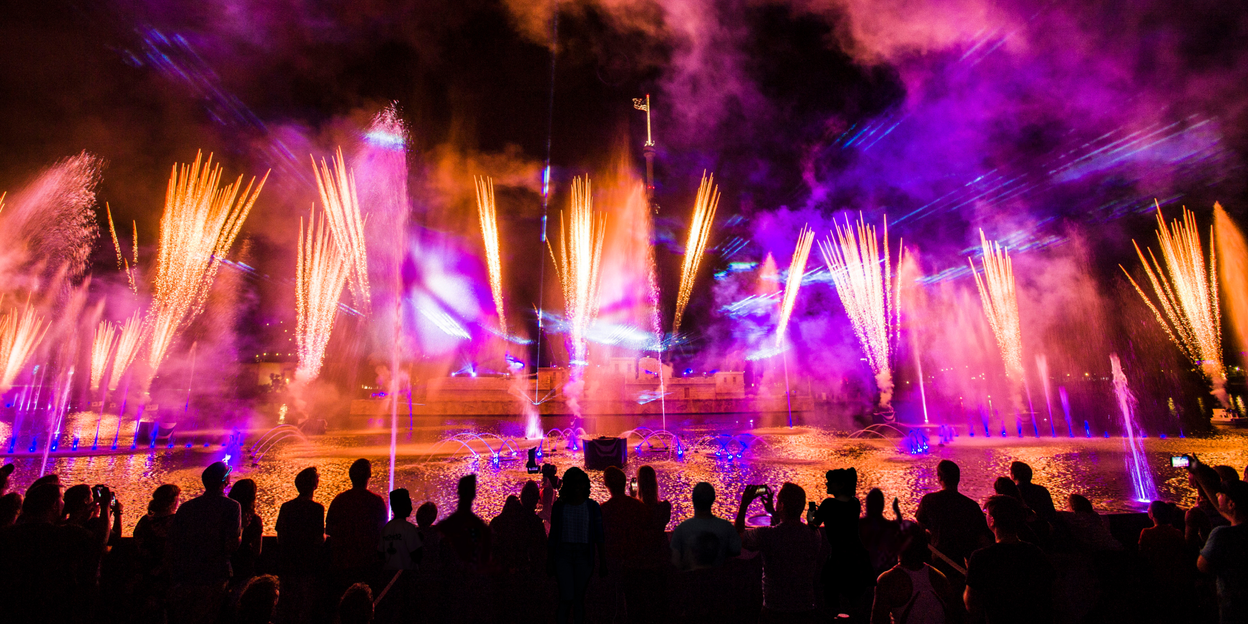 Colorful water show