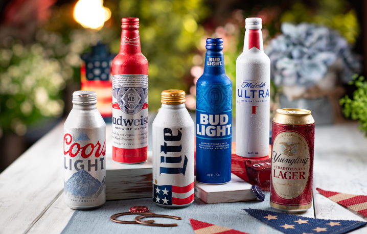 An array of patrotic beers