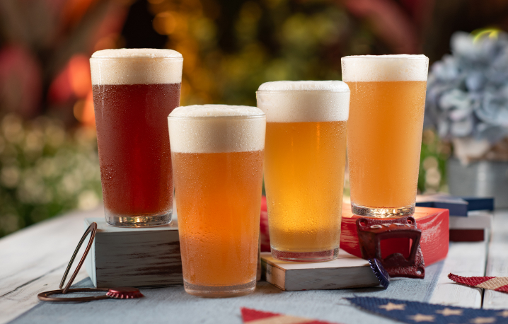 An array of draft beers