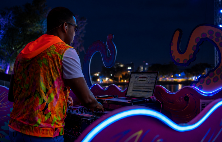 DJ at night