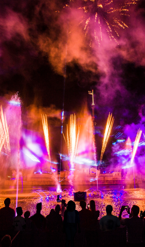 Colorful water show