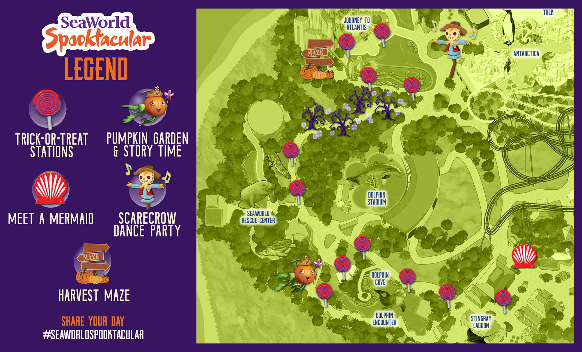 SeaWorld Orlando Halloween Spooktacular Event Map