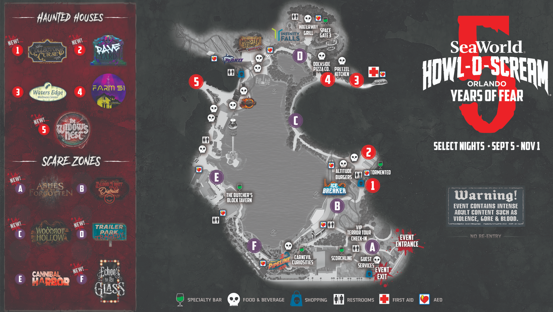 Howl-O-Scream Event Map