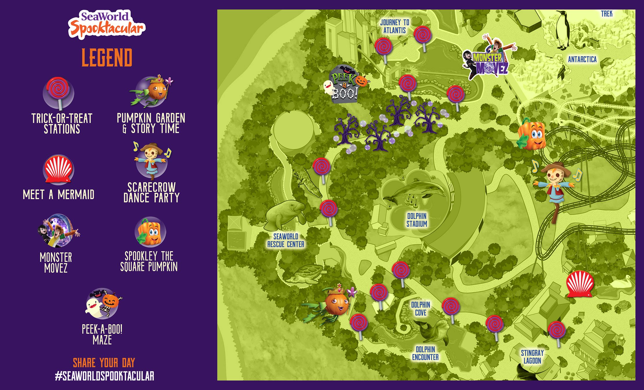 SeaWorld Orlando Halloween Spooktacular Event Map