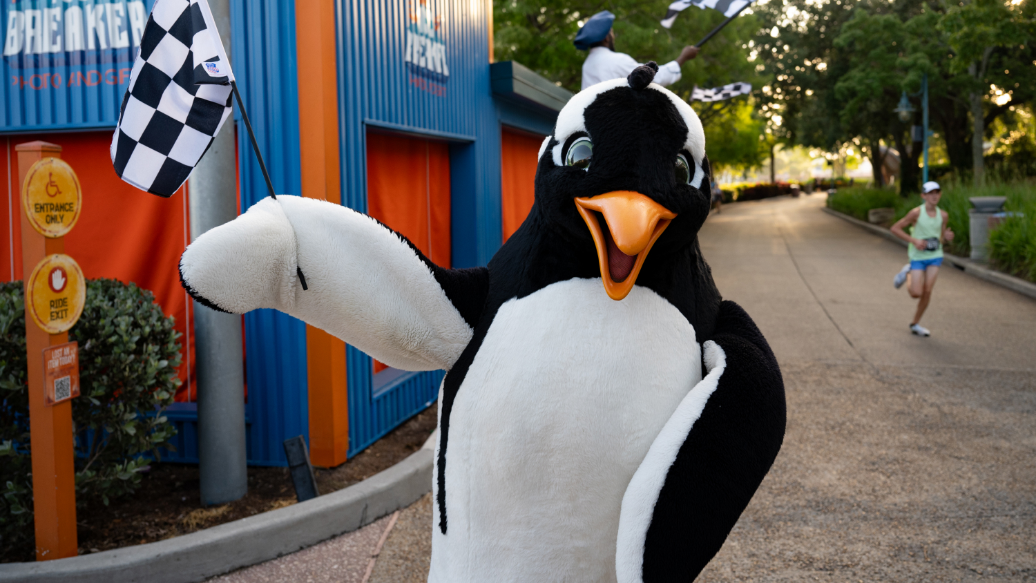 Penguin mascot at SeaWorld Orlando