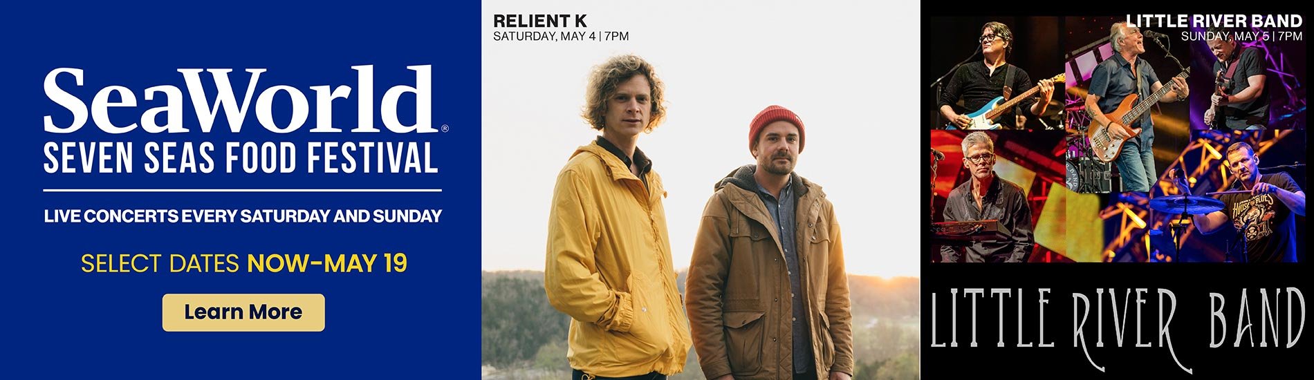 Relient K and Little River Band performing at SeaWorld Seven Seas event
