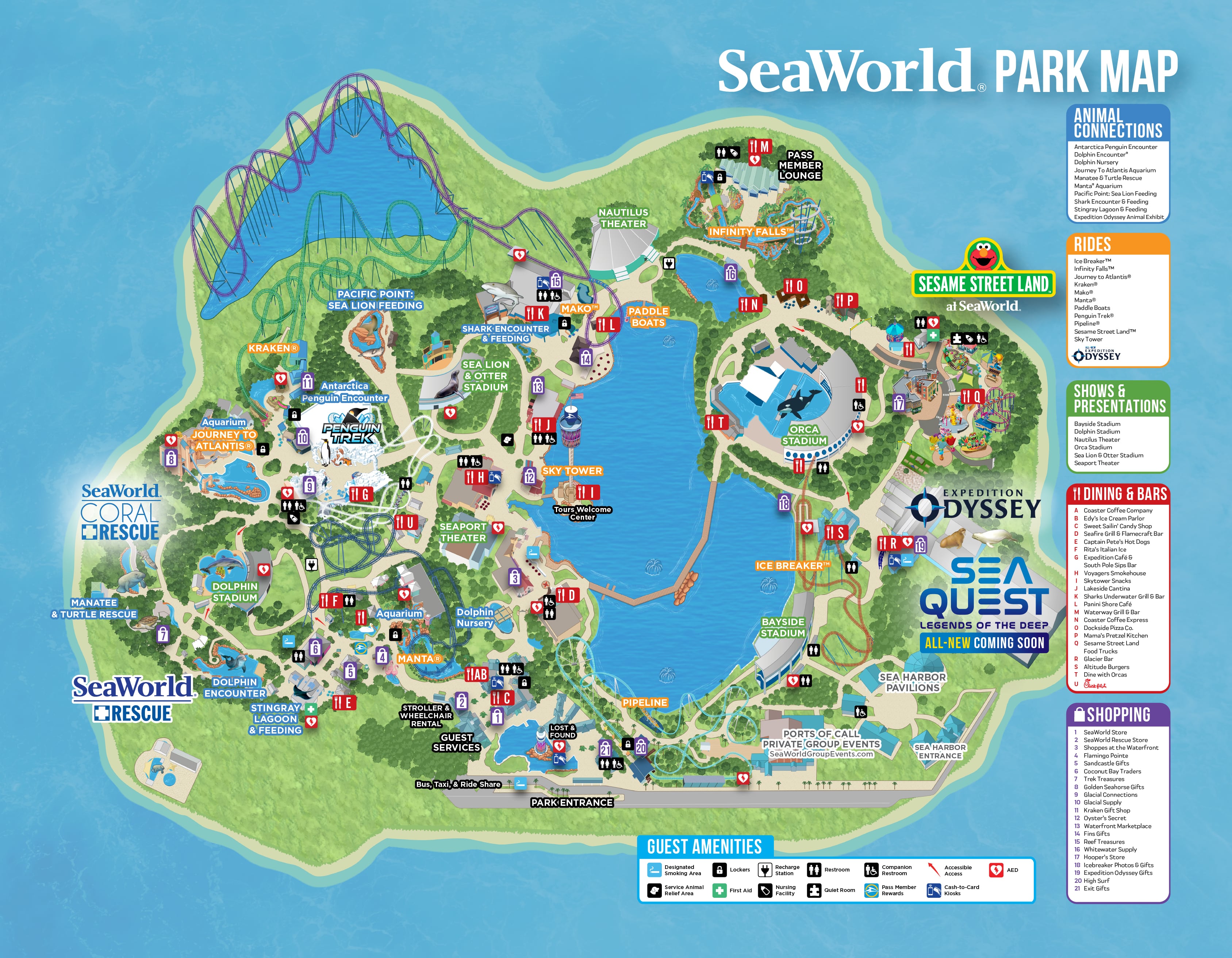 SeaWorld Orlando Map