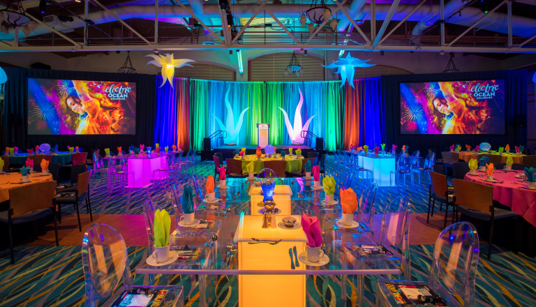 Colorful indoor event space