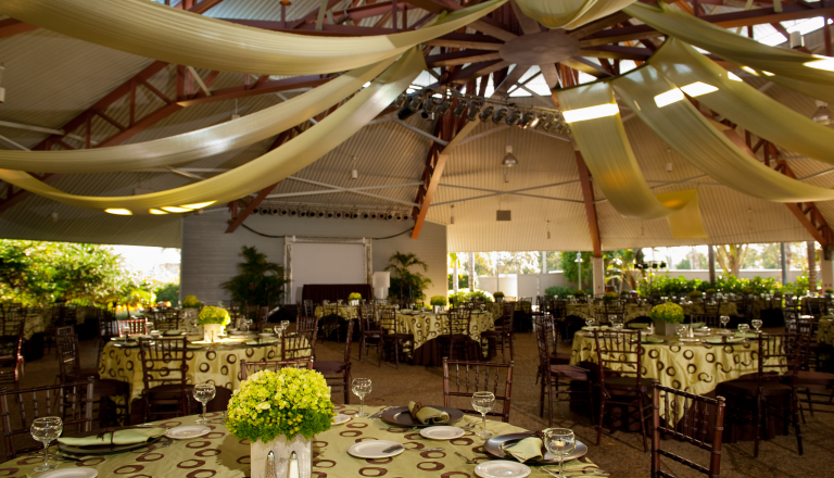 Pipe and drape event space