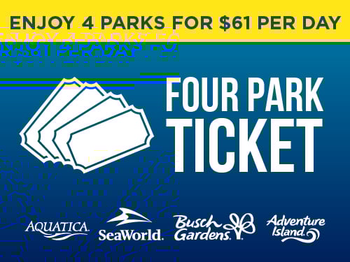 Enjoy 4 parks for $61 per day
