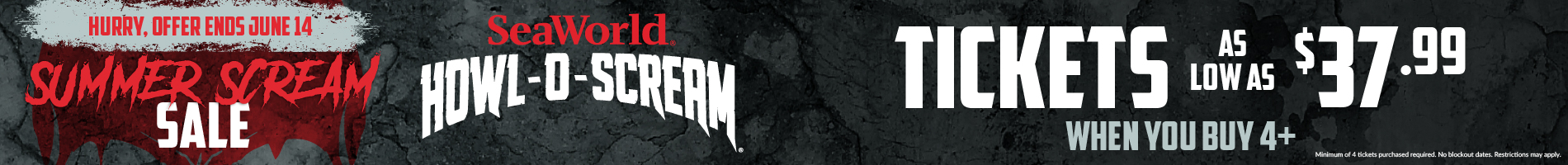 Summer Scream Sale: Tickets as low as $37.99 (when you buy 4+)