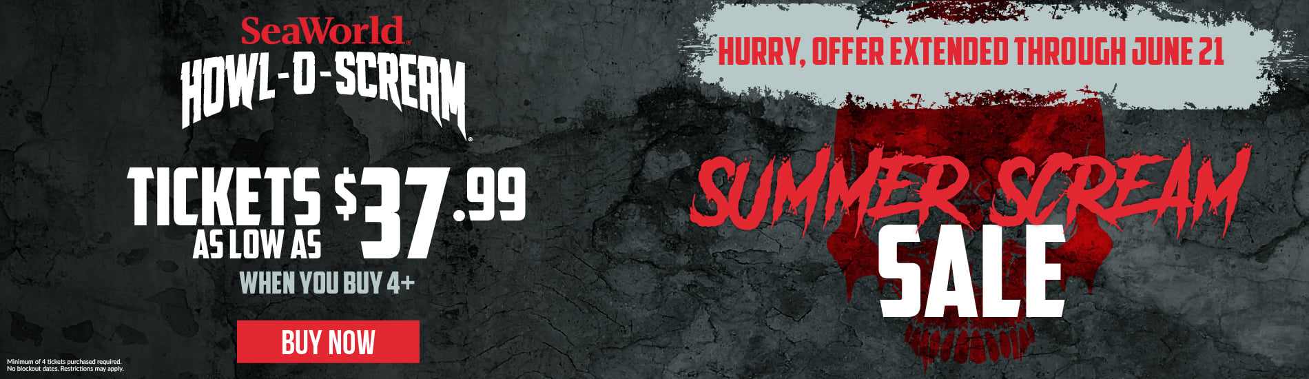 Summer Scream Sale: Tickets as low as $37.99 (when you buy 4+)