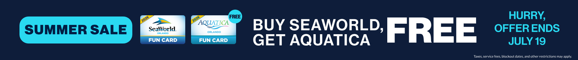 Summer Sale Buy SeaWorld, Get Aquatica Free