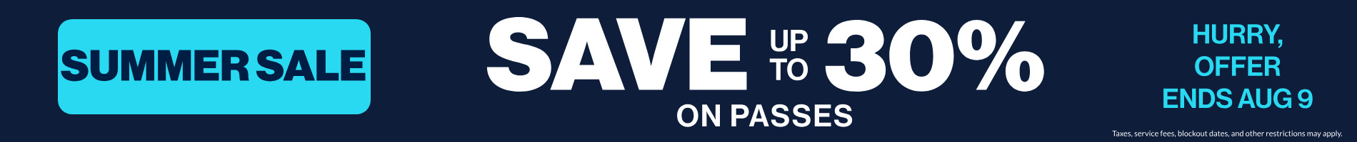 Save up to 30% on Passes