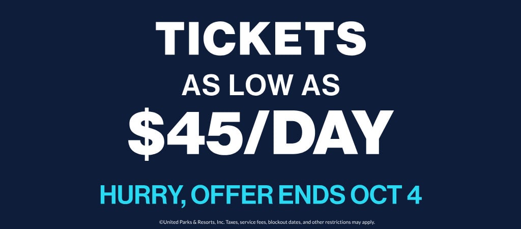 Tickets as low as $45/day