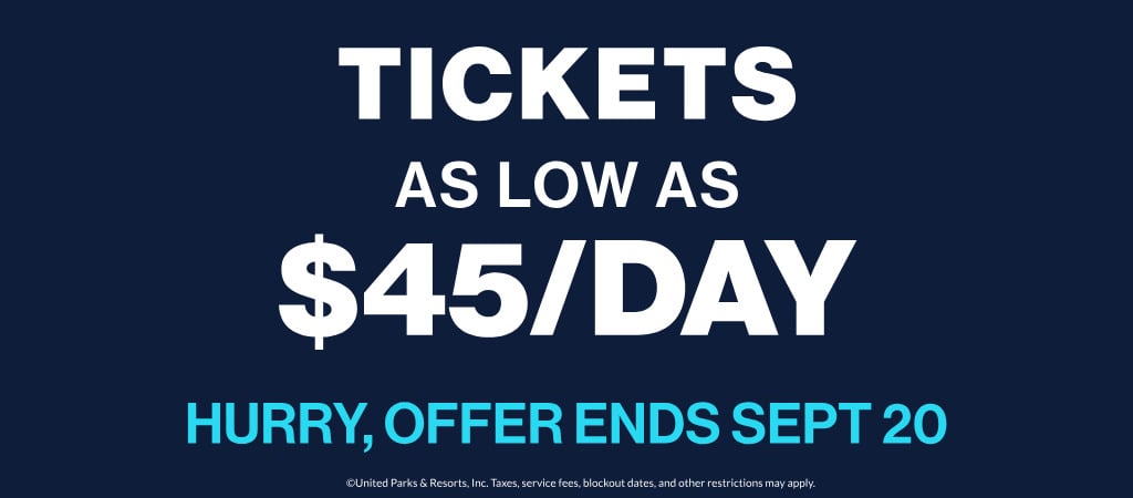 Tickets as low as $45/day