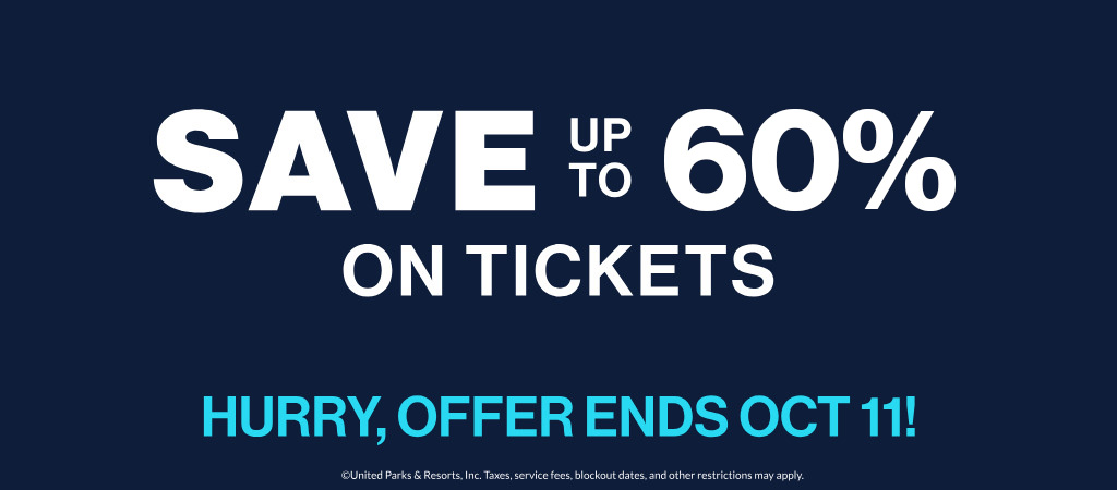 Save up to 60% on tickets