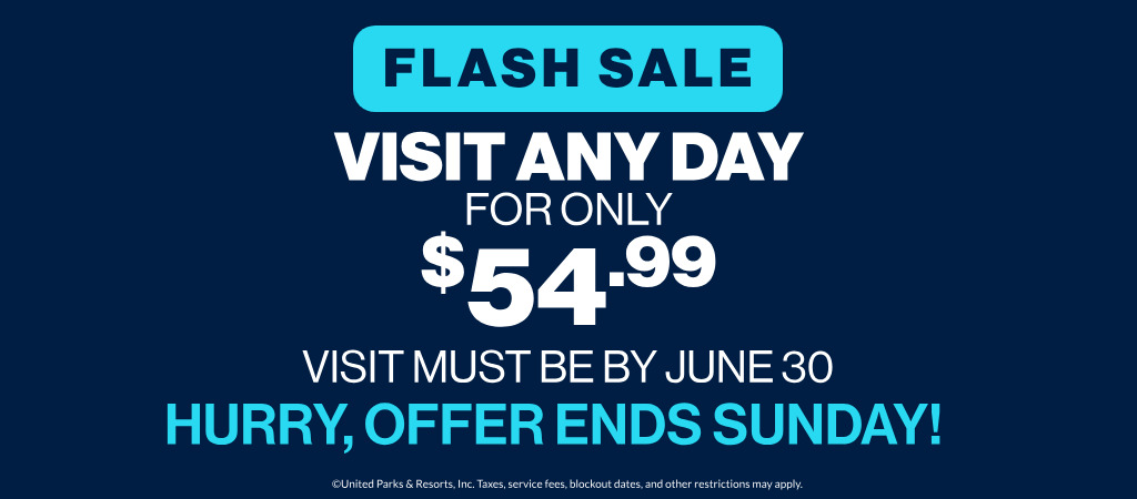 Flash sale visit any day for only $54.99 through June 30
