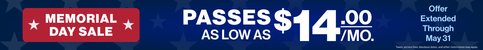 Memorial Day Sale: Passes as low as $14/mo.