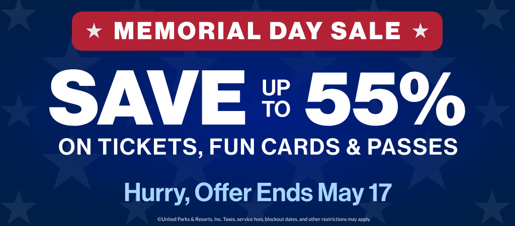 Memorial Day Sale: Save up to 55% on tickets, fun cards & passes
