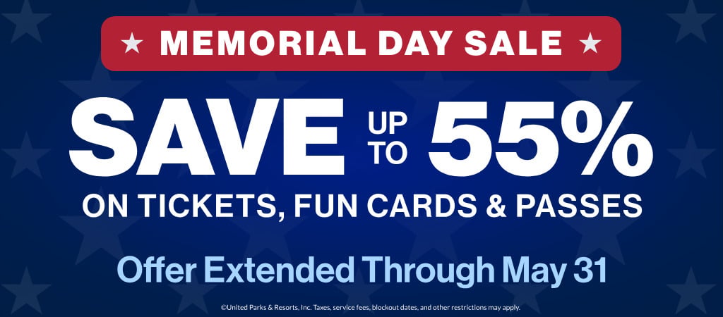 Memorial Day Sale: Save up to 55% on tickets, fun cards & passes
