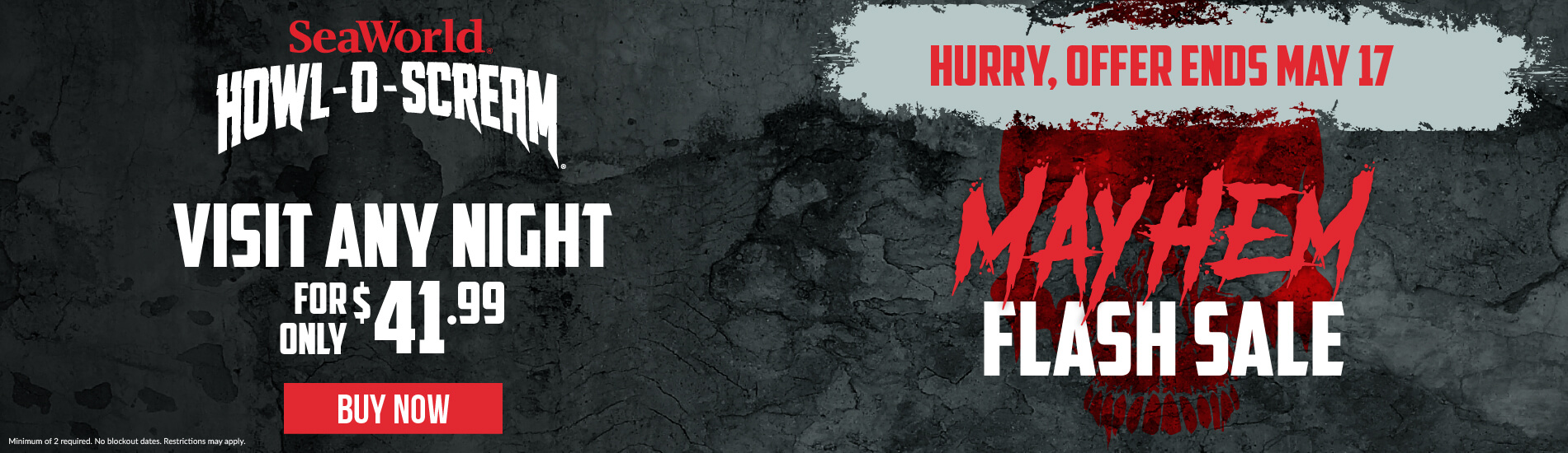 Howl-O-Scream Mayhem Flash Sale Visit Any Night for Only $41.99