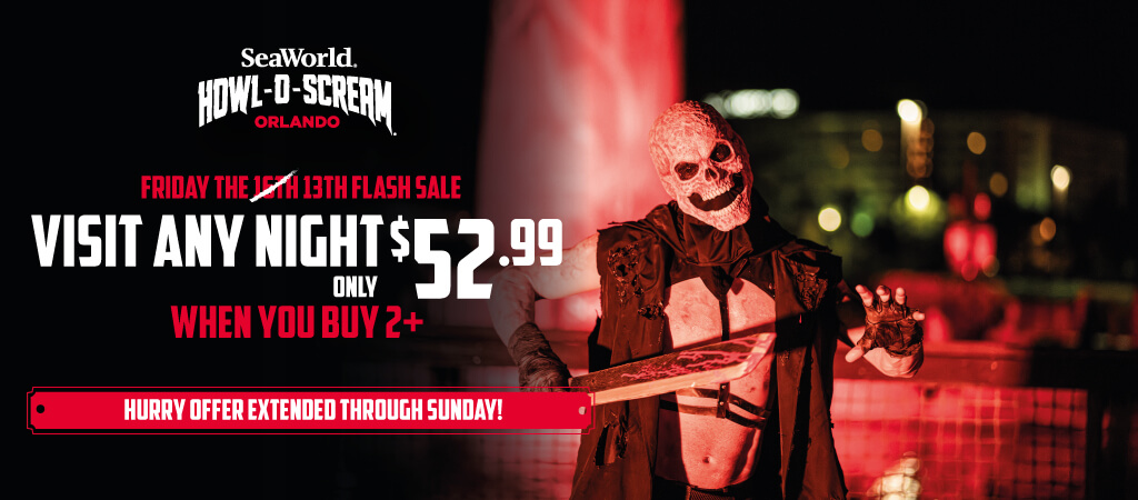SeaWorld Orlando Howl-O-Scream Visit Any Night Only $52.99 when you buy 2+