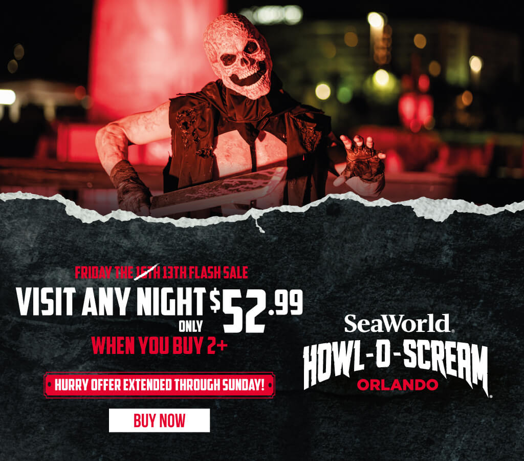 SeaWorld Orlando Howl-O-Scream Visit Any Night Only $52.99 when you buy 2+