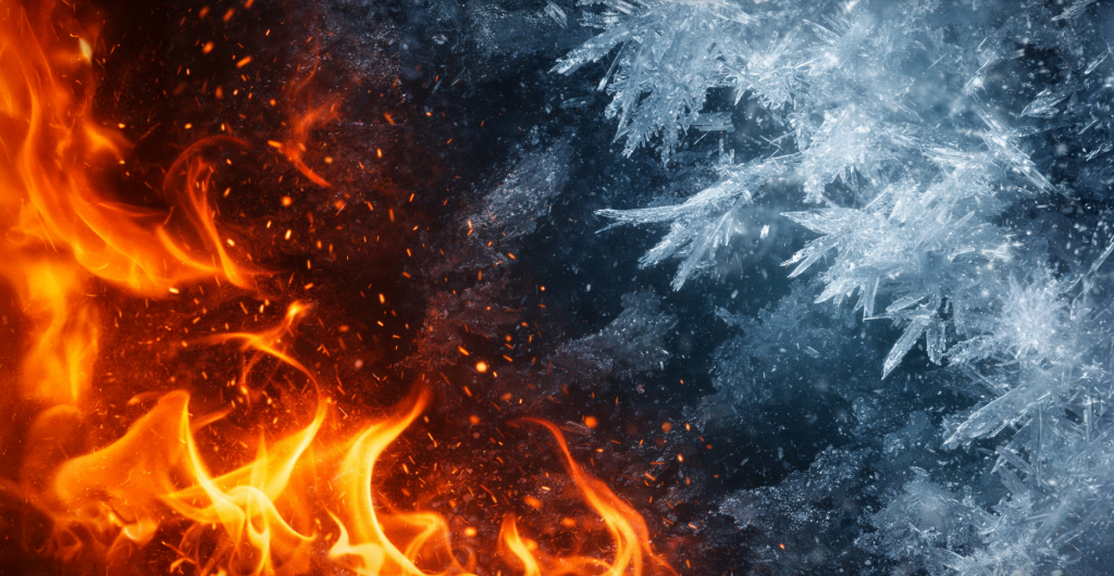 Fire and ice background