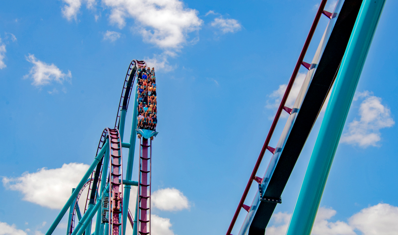 Pass Members enjoying the Mako Rollercoaster at SeaWorld Orlando. 