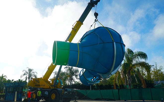 Giant Sphere at Ray Rush being taken to location