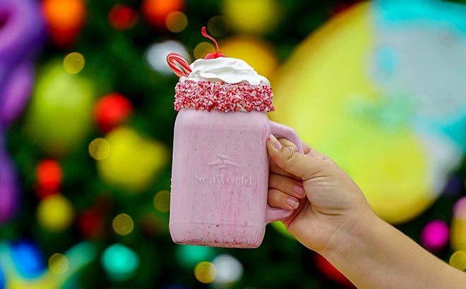 Peppermint Milkshake available during SeaWorld Orlando Christmas Celebration